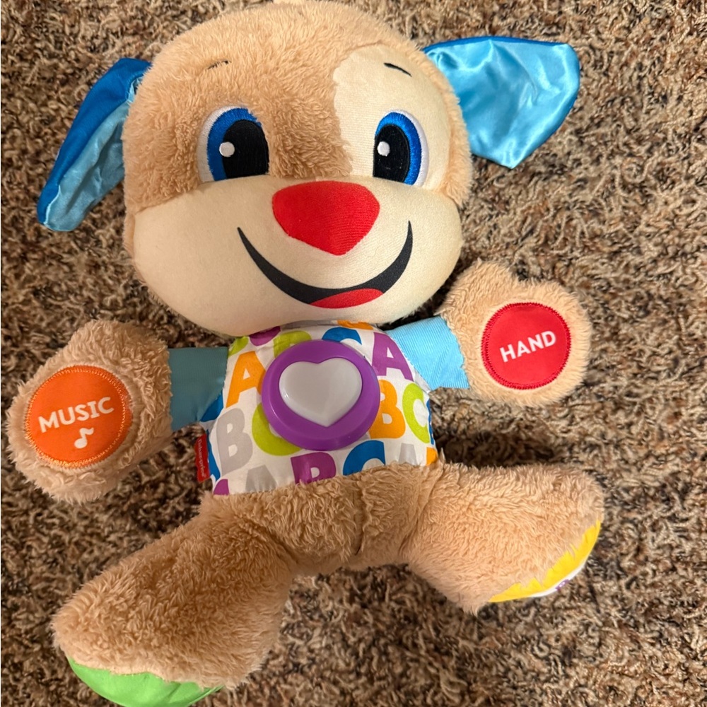 Interactive Plush Puppy Toy with Blue Ears